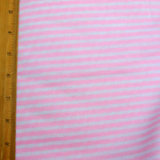 Pink and White 1/4" wide Stripe Knit Fabric
