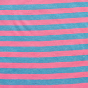 Pink and Heathered Blue 3/8" wide Stripe Knit Fabric