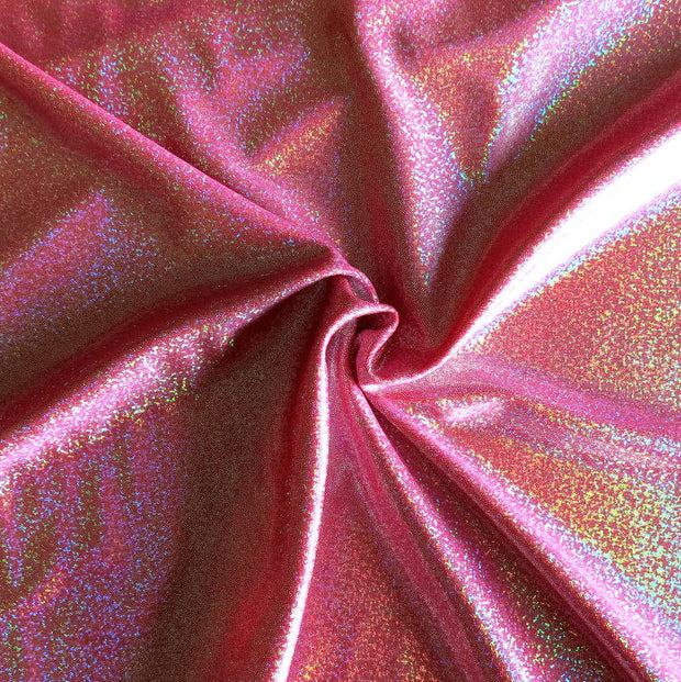 Pink Metallic Nylon Spandex Swimsuit Fabric