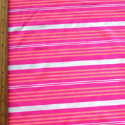 Pink, Orange, and White Multi Stripe Nylon Lycra Swimsuit Fabric