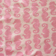 Seahorses on Pink Cotton Lycra Knit Fabric by Flaphappy