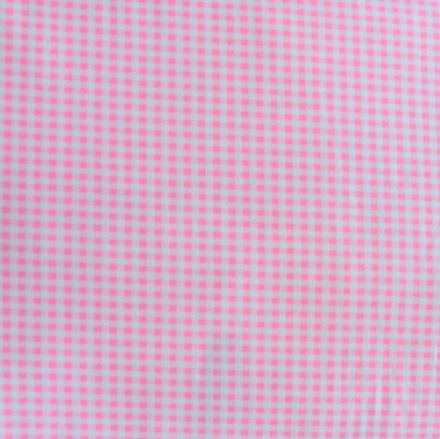 Pink and White Gingham Nylon Lycra Swimsuit Fabric