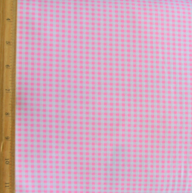 Pink and White Gingham Nylon Lycra Swimsuit Fabric