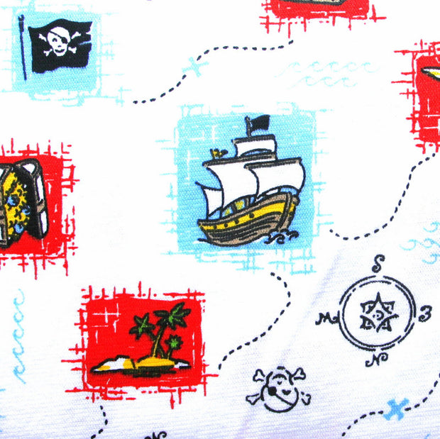 Pirate Adventure Cotton Knit Fabric - 30" Remnant Piece