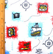 Pirate Adventure Cotton Knit Fabric - 30" Remnant Piece