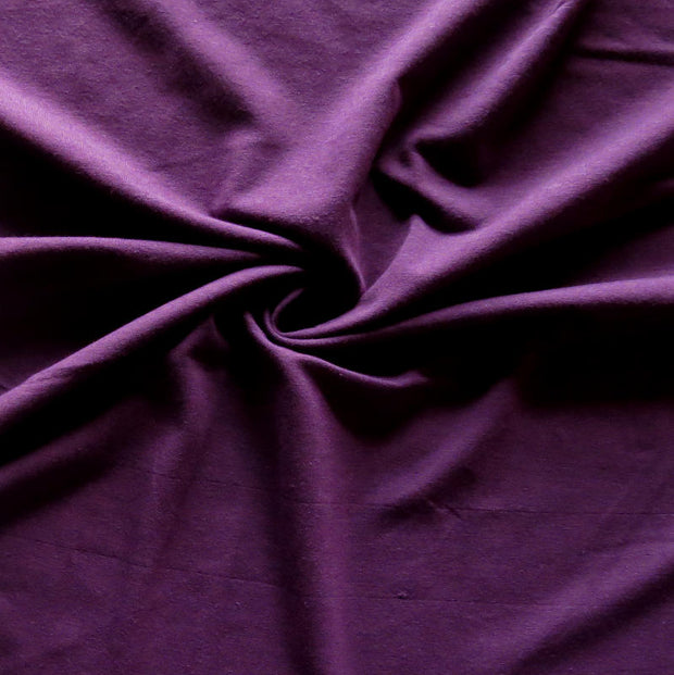 Plum Bamboo Organic Cotton Spandex Jersey Knit Fabric