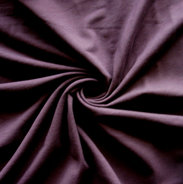 Plum Bamboo Cotton Lycra French Terry Fabric