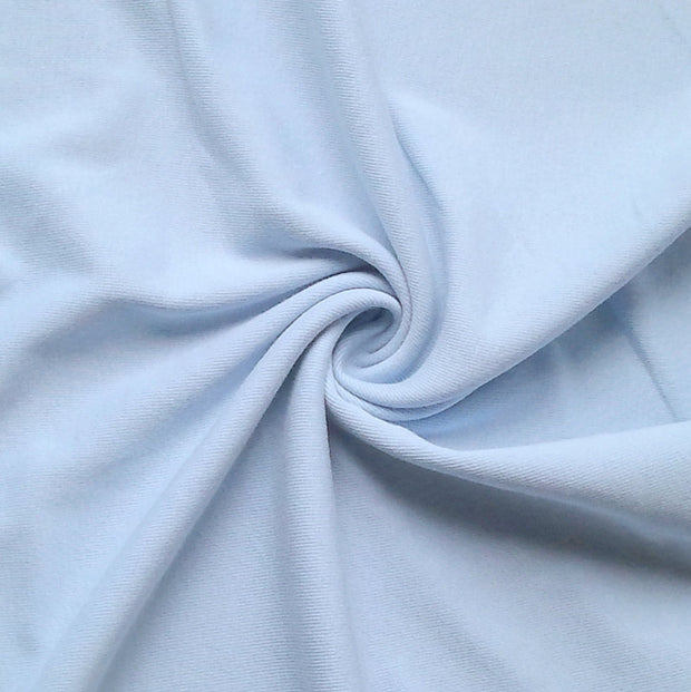 Powder Blue Tubular Cotton Rib Knit Fabric
