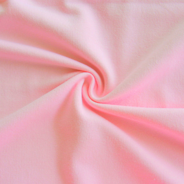Powder Pink Cotton Lycra French Terry Fabric