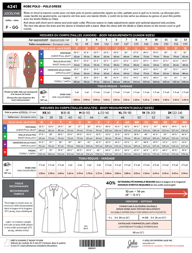 Jocelyne Polo Dress Pattern by Jalie