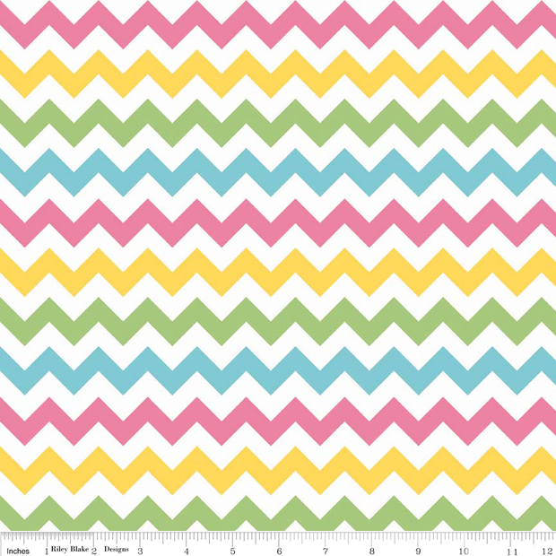 Small Chevron Girly Cotton Lycra Knit Fabric by Riley Blake
