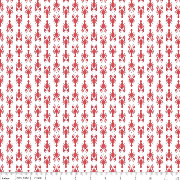 Red Lobster Cotton Lycra Knit Fabric by Riley Blake