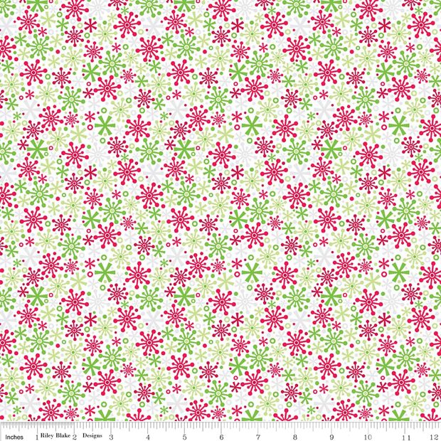 Holiday Flakes Multi Cotton Lycra Knit Fabric by Riley Blake