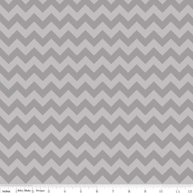 Small Chevron Grey Tonal Cotton Lycra Knit Fabric by Riley Blake