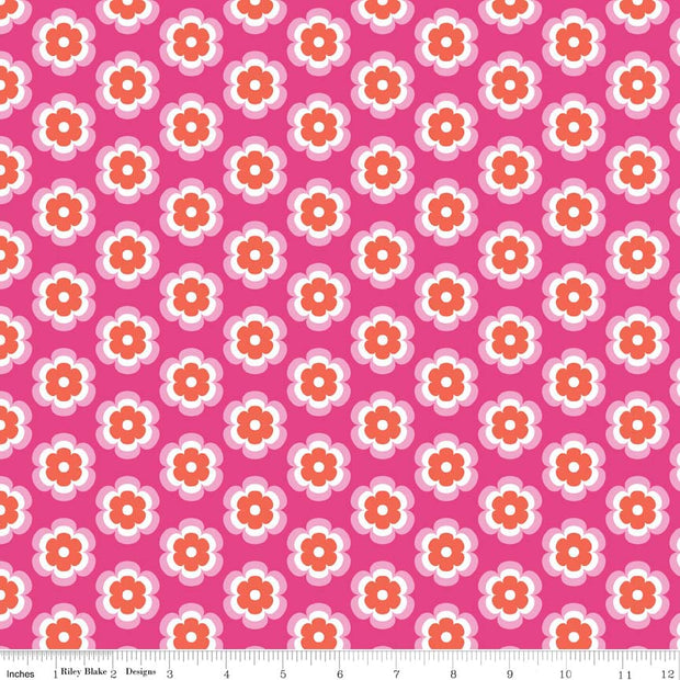 Vivid Leilani Fuschia Cotton Lycra Knit Fabric by Riley Blake