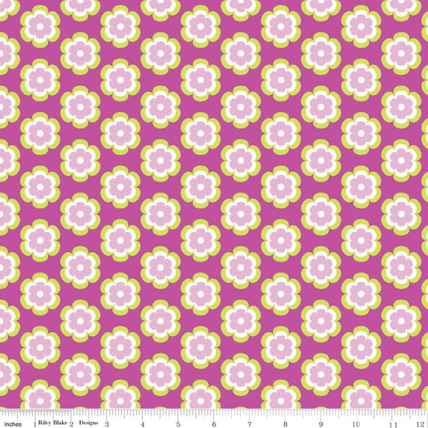 Vivid Leilani Grape Cotton Lycra Knit Fabric by Riley Blake