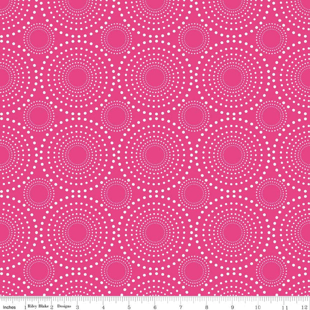 Vivid Fireworks Fuschia Cotton Lycra Knit Fabric by Riley Blake