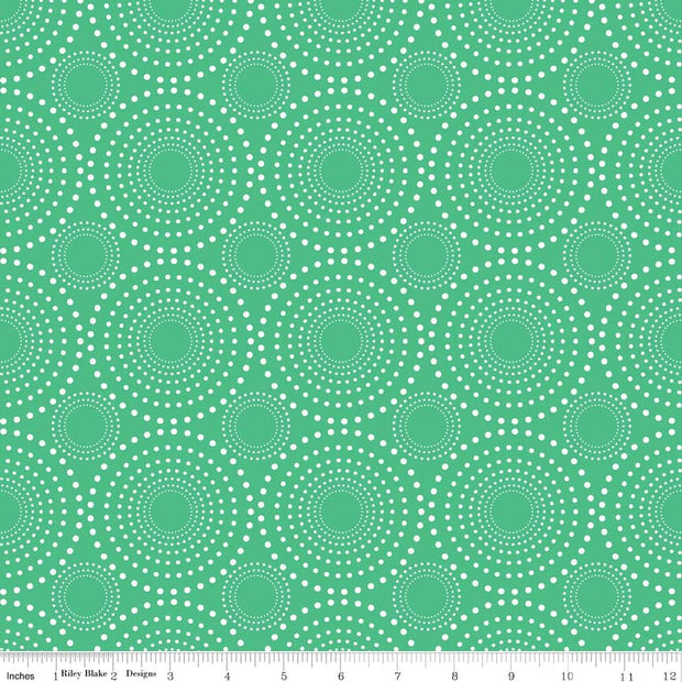 Vivid Fireworks Spearmint Cotton Lycra Knit Fabric by Riley Blake