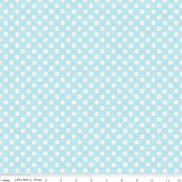 Dream and a Wish Lattice Blue Cotton Lycra Knit Fabric by Riley Blake