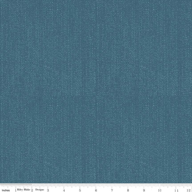 Lucky Star Denim Navy Cotton Lycra Knit Fabric by Riley Blake