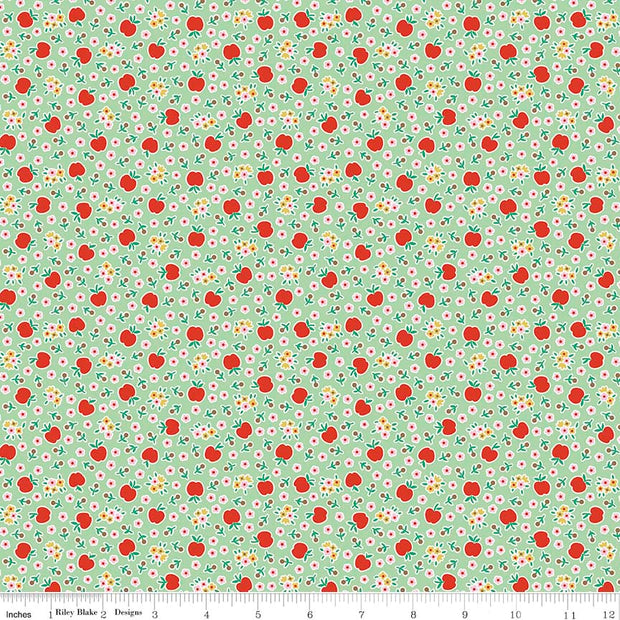 Apple Fresh Green Cotton Lycra Knit Fabric by Riley Blake
