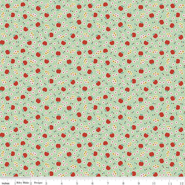 Apple Fresh Green Cotton Lycra Knit Fabric by Riley Blake - 31" Remnant