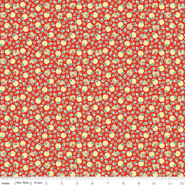 Apple Fresh Red Cotton Lycra Knit Fabric by Riley Blake - 30" Remnant
