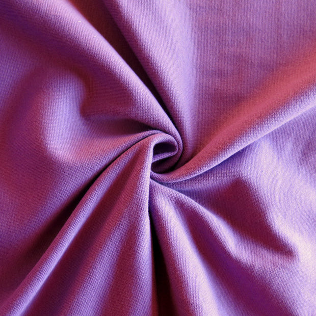 Purple Cotton Heavy Rib Knit Fabric