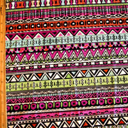Purple, Lime, Pink Tribal Stripe Nylon Lycra Swimsuit Fabric