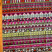 Purple, Lime, Pink Tribal Stripe Nylon Lycra Swimsuit Fabric