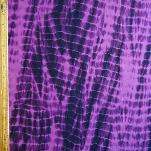 Purple/Navy Tie Dye Nylon Spandex Swimsuit Fabric