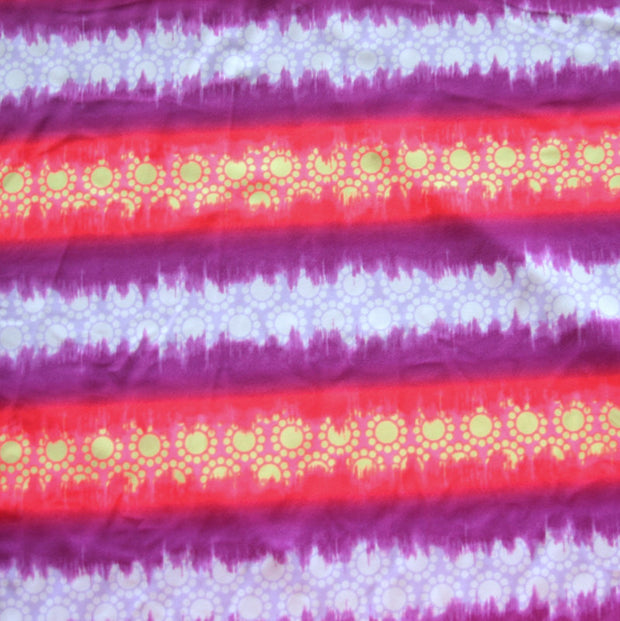 Purple, Orange Ombre Sun Stripe Nylon Lycra Swimsuit Fabric
