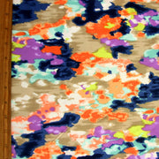 Purple, Peach, Taupe, Navy Abstract Nylon Lycra Swimsuit Fabric