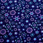 Purple Pizazz Floral Cotton Lycra Knit Fabric