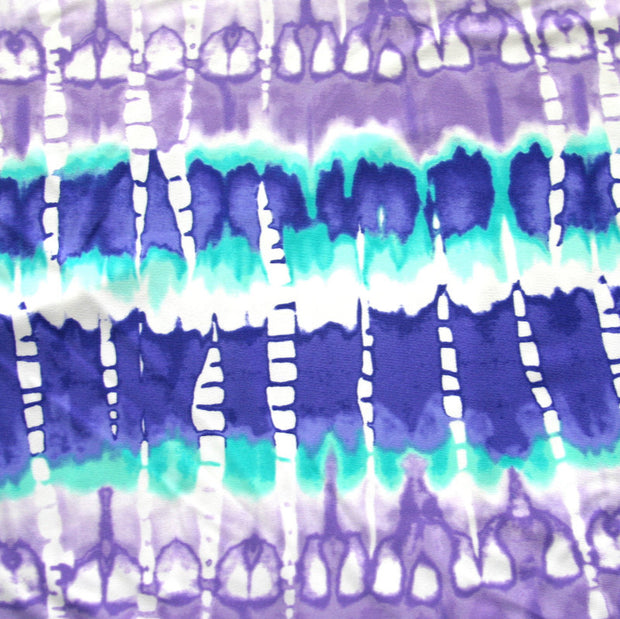 Purple and Seafoam Vertical Tie Dye Nylon Lycra Swimsuit Fabric