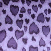 Purple Sparkle Hearts Cotton Lycra Knit Fabric - 1 yard 24" inches