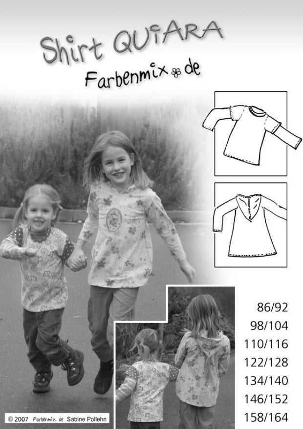 Quiara Hoodie Shirt Sewing Pattern by Farbenmix