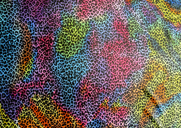Rainbow Colored Leopard Nylon Lycra Swimsuit Fabric