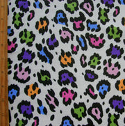Rainbow Leopard Print Cotton Lycra Knit Fabric