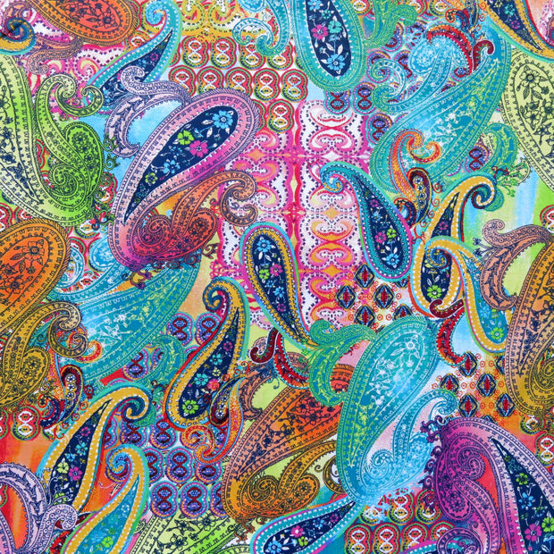 Rainbow Paisley Galore Nylon Spandex Swimsuit Fabric