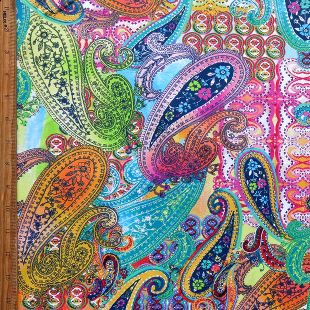 Rainbow Paisley Galore Nylon Spandex Swimsuit Fabric