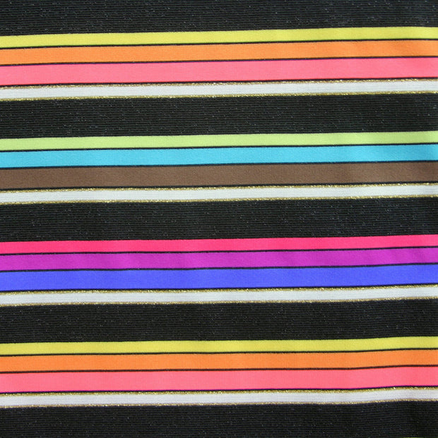 Pop Rainbow Stripes Swimsuit Fabric - 1 yard 9" inch Remnant Piece