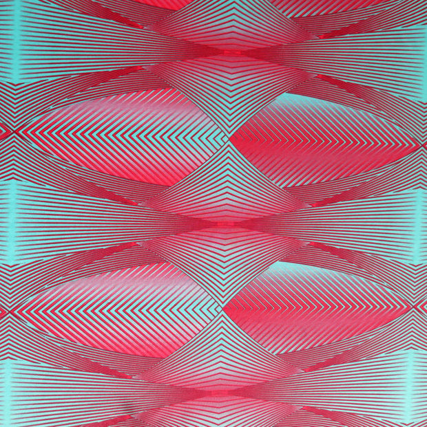 Raspberry/Mint Abstract Nylon Spandex Swimsuit Fabric