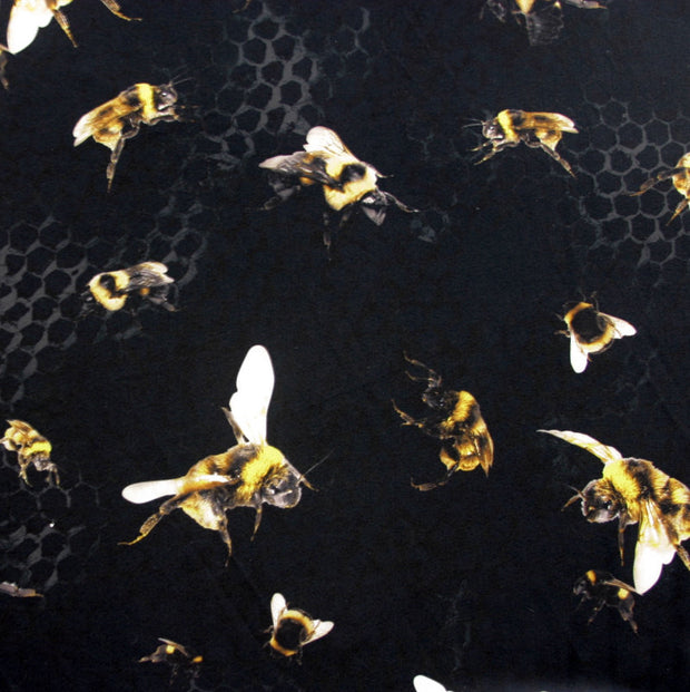 Realistic Bees Nylon Lycra Swimsuit Fabric