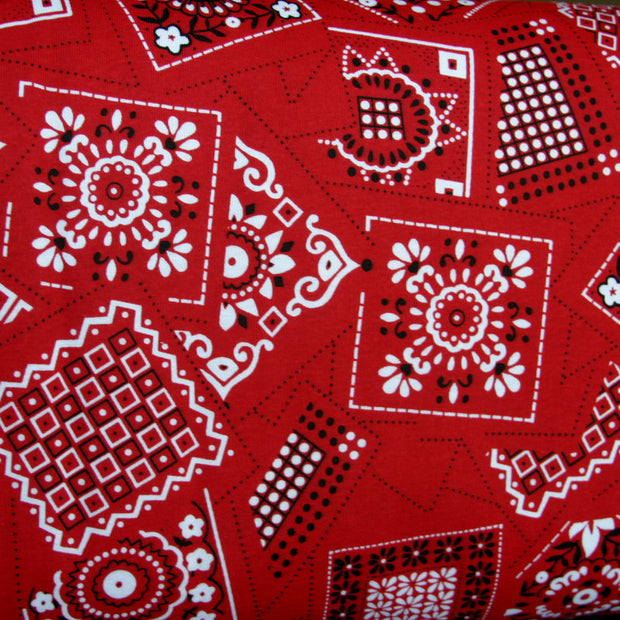Red Bandana Cotton Knit Fabric
