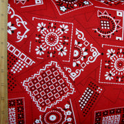 Red Bandana Cotton Knit Fabric
