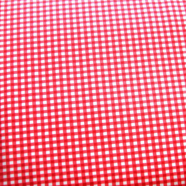 Red and White Gingham Nylon Lycra Swimsuit Fabric