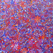Red/Orange Paisley on Purple Nylon Spandex Swimsuit Fabric