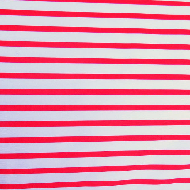 Red/Pink Candy Cane Stripe Nylon Spandex Swimsuit Fabric