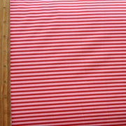 Red and Pink Narrow Stripe Nylon Lycra Swimsuit Fabric